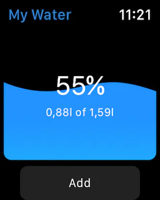 My Water on Apple Watch