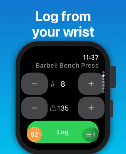 Gym Log+ on Apple Watch