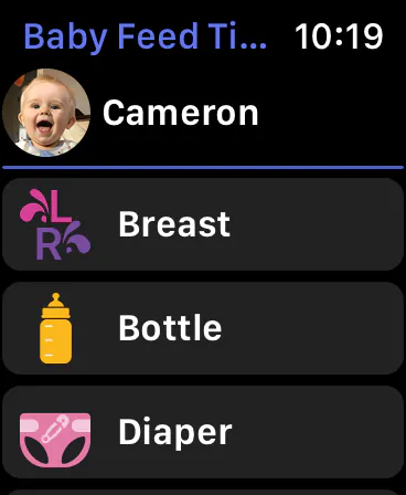 Baby Feed Timer on Apple Watch