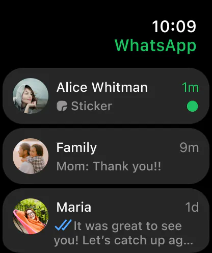 WhatsApp on Apple Watch