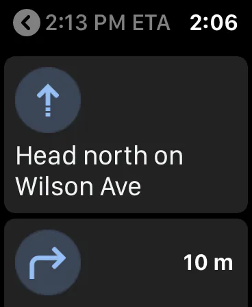 Google Maps on Apple Watch