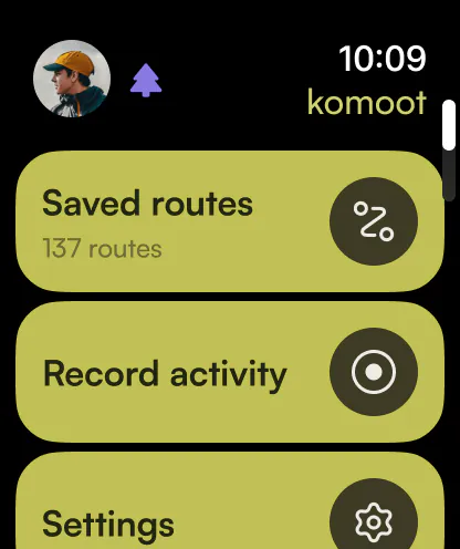komoot on Apple Watch