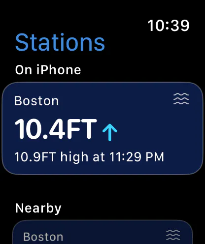 Tide Charts on Apple Watch