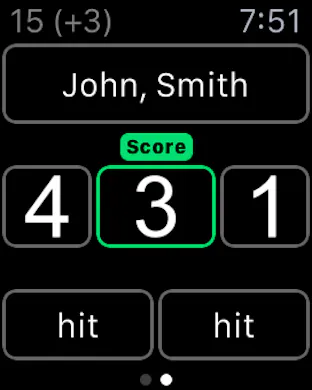 Disc Golf Scorecard on Apple Watch