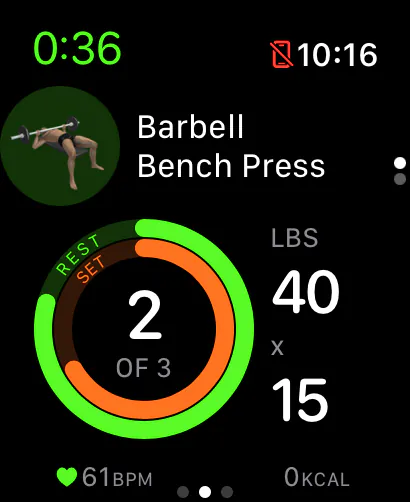Gymaholic on Apple Watch