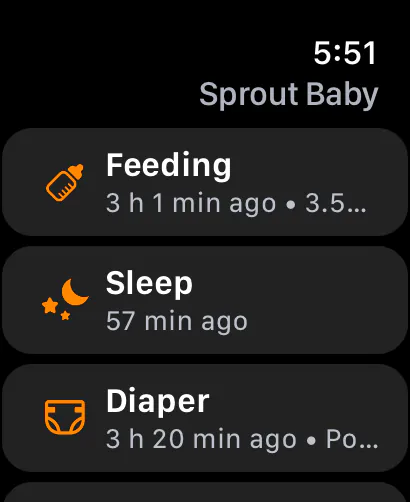 Sprout Baby on Apple Watch