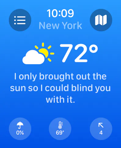 CARROT Weather on Apple Watch