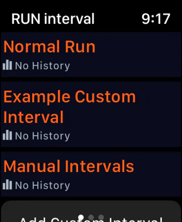 RUN interval on Apple Watch