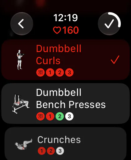 GymBook on Apple Watch