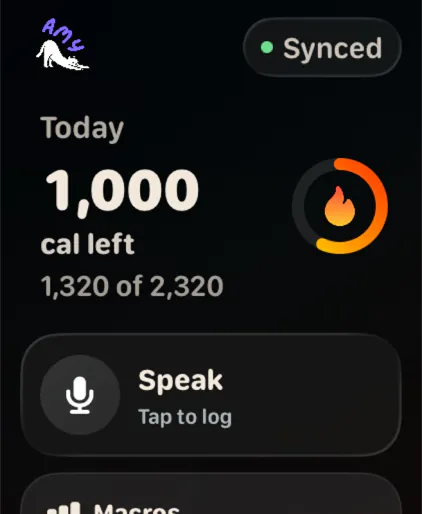 Amy Food Journal on Apple Watch