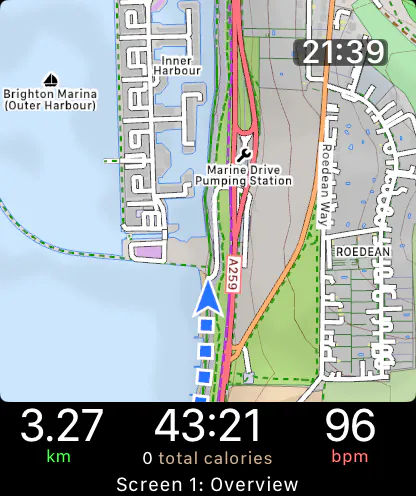 WorkOutDoors on Apple Watch